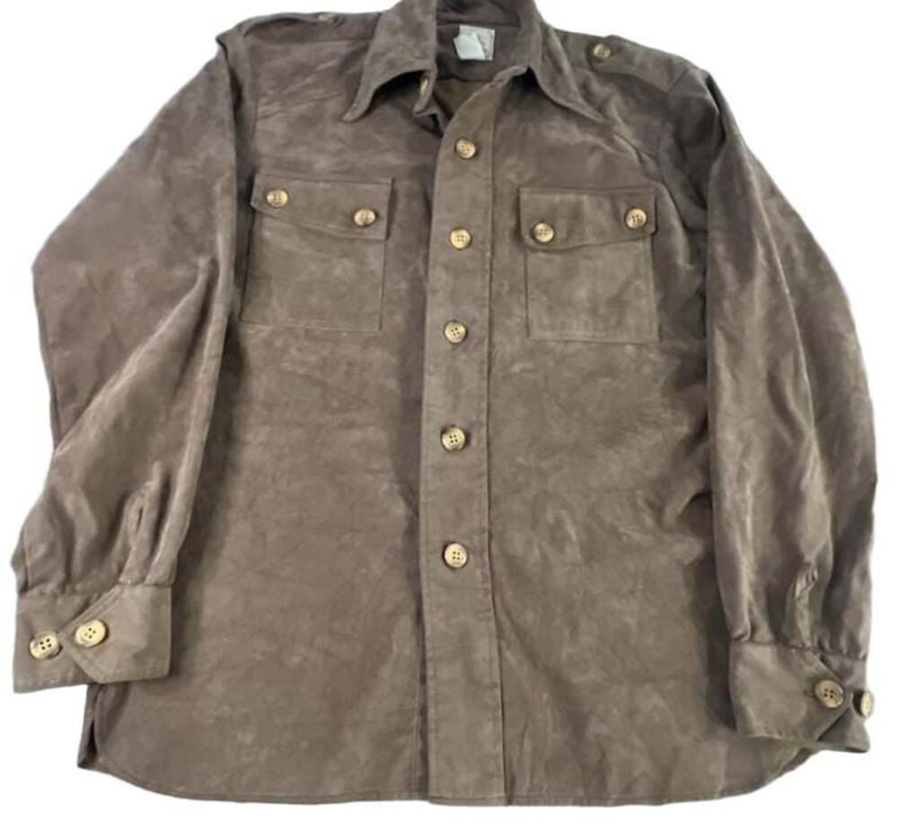 Walkers Vintage Brown Suede Button-Up Shirt Jacket Size L